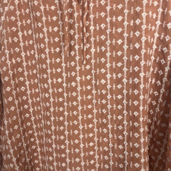 Walter Baker Women Brown Long Sleeve Pheasant Blouse Top Tunic SZ Medium - Picture 2 of 7